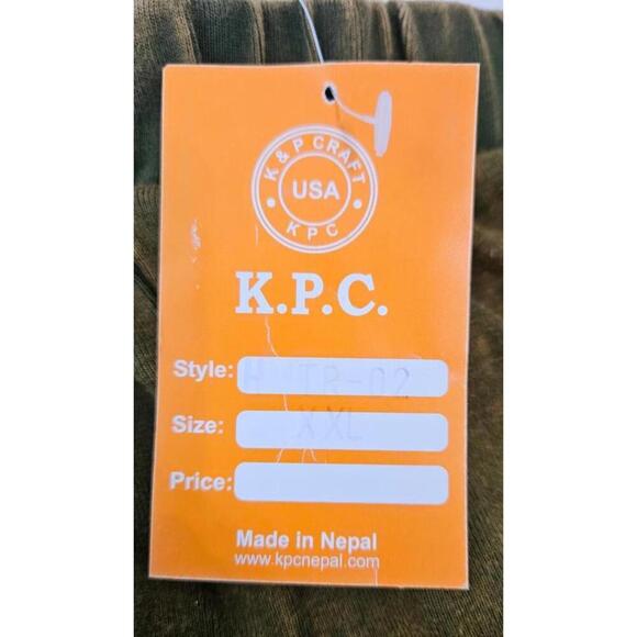 K.P.C. Women's Handmade Bohemian Floral Embroidered Pants-Olive Green XXL - Picture 8 of 8